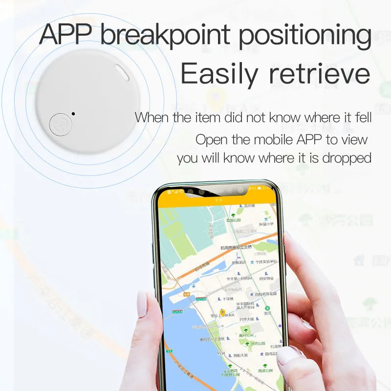 Mini Dog GPS Bluetooth 5.0 Tracker Anti-Lost Device Round Anti-Lost Device Pet Kids Bag Wallet Tracking Smart Finder Locator