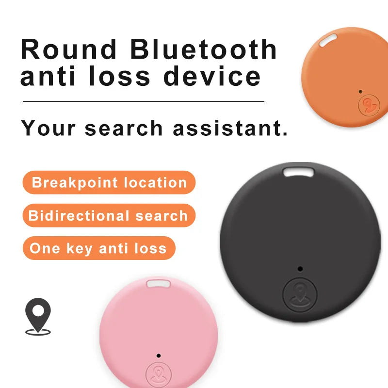 Mini Dog GPS Bluetooth 5.0 Tracker Anti-Lost Device Round Anti-Lost Device Pet Kids Bag Wallet Tracking Smart Finder Locator